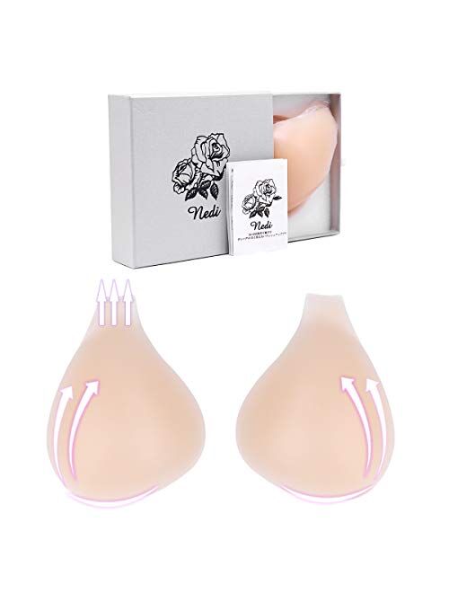 Adhesive Silicone Lift Bra Reusable Stick On Bra Self-Adhesive Bra Invisible Breast Lift Sticky Bra Backless Deep V Plunge Sticky Bra - Nipple Covers Push Up Bra Breast P