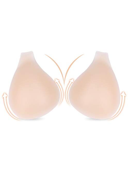 Adhesive Bra Breast Lift-Invisible Nipple Covers Reusable Silicone Sticky Pasties