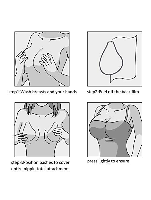 Adhesive Bra Breast Lift-Invisible Nipple Covers Reusable Silicone Sticky Pasties