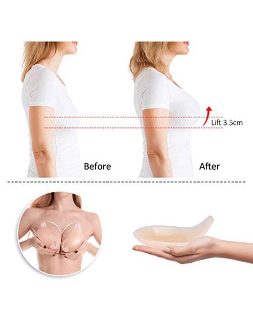 Adhesive Bra Breast Lift-Invisible Nipple Covers Reusable Silicone Sticky Pasties