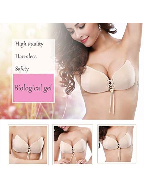 UOTJCNR Sticky Bra Invisible Lift up Bra Adhesive Bra Push up Bra Backless Strapless Bra for Women