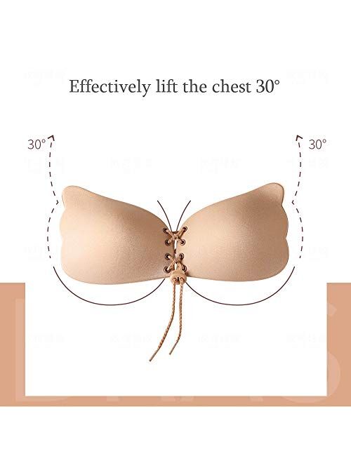 UOTJCNR Sticky Bra Invisible Lift up Bra Adhesive Bra Push up Bra Backless Strapless Bra for Women