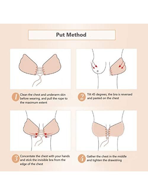 UOTJCNR Sticky Bra Invisible Lift up Bra Adhesive Bra Push up Bra Backless Strapless Bra for Women