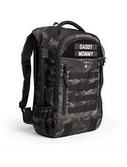 TBG - Mens Tactical Diaper Bag Backpack w/Built-in Changing Mat, Stroller Strap