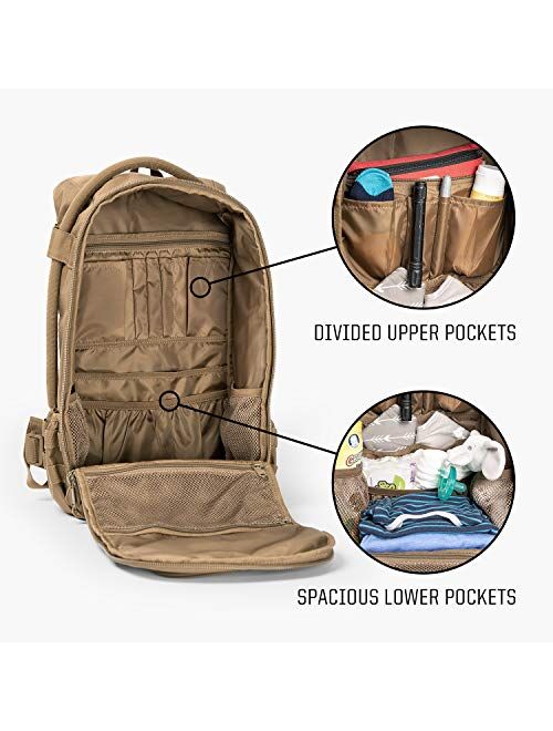 TBG - Mens Tactical Diaper Bag Backpack w/Built-in Changing Mat, Stroller Strap