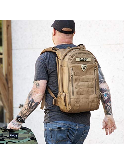 TBG - Mens Tactical Diaper Bag Backpack w/Built-in Changing Mat, Stroller Strap