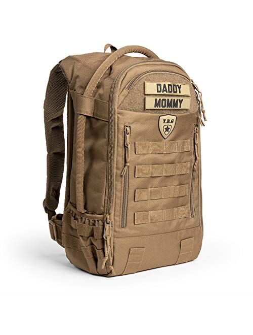 TBG - Mens Tactical Diaper Bag Backpack w/Built-in Changing Mat, Stroller Strap