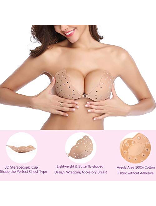 Bra Breathable Strapless Bra Adhesive Push Up Backless Bras For Women 