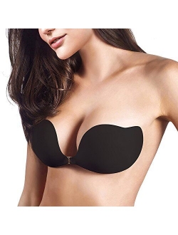 JUST BEHAVIOR Strapless Backless Sticky Invisible Push-up Self Adhesive Bras for Women