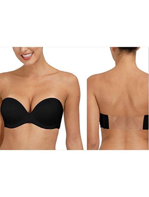 Buy Vgplay Women's Full Figure Strapless Bra with Invisible Straps Clear  Back Low Convertible Bras Plus Size online