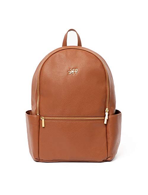 Freshly Picked - Classic City Pack - Vegan Leather Backpack Diaper Bag (Cognac)