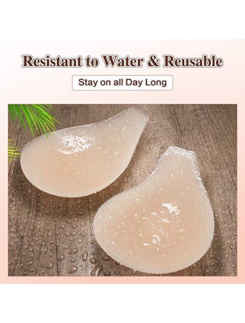 Silicone Adhesive Lift Bra Invisible Stick On Bra Self-Adhesive Backless Strapless Sticky Bra Reusable Breast Lift Up Pasties Nipple Covers for Women Deep V Plunge Dress 