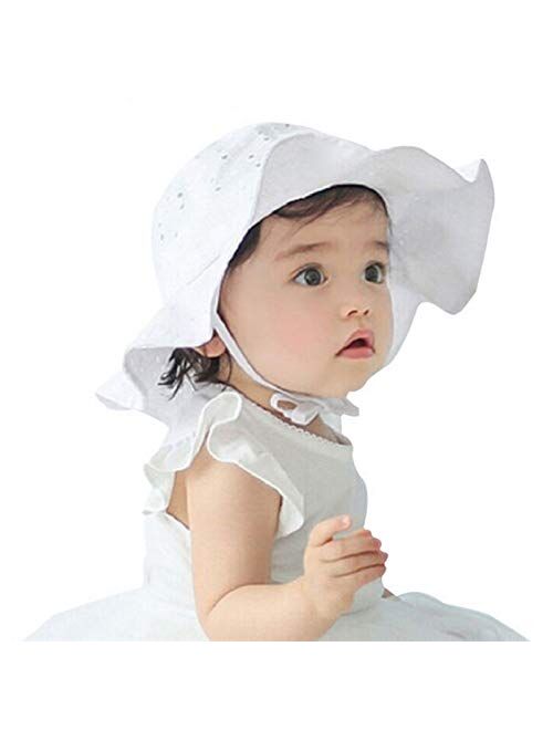 XINGYAO Summer hat Lovely Toddler Infant Kids Sun Cap Summer Outdoor Baby Girls Boys Sun Beach Cotton Dot Hat (Color : White)