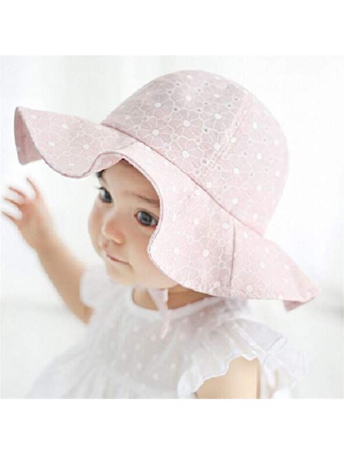 XINGYAO Summer hat Lovely Toddler Infant Kids Sun Cap Summer Outdoor Baby Girls Boys Sun Beach Cotton Dot Hat (Color : White)