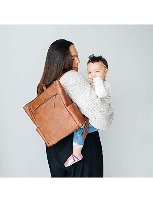 Freshly Picked - Mini Minimal Diaper Bag Backpack - Large Internal Storage 9 Pockets Wipeable Vegan Leather