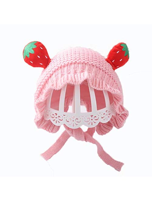 YFAX,Knitted Hat,Cap,Lined,Comfortable,Adjustable,Fall and Winter,Baby,Child,Multi-Color Optional-Lotus Color