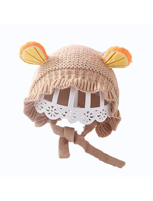 YFAX,Knitted Hat,Cap,Lined,Comfortable,Adjustable,Fall and Winter,Baby,Child,Multi-Color Optional-Lotus Color