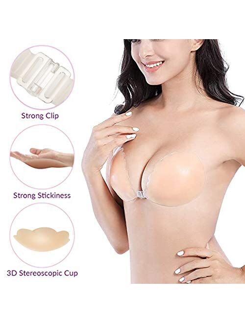 Buy Adhesive Bra, Breast Lift Tape Silicone Push Up Nippleless Covers  Breast Lift Pasties (Round) online, Topofstyle