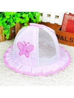 XINGYAO Summer hat 1Pc Hat Girl Magic Reversible Bucket Cap for 3 to 12 Months Infant Toddler Lace Basin Sun Summer Flower Bow-Knot Hats (Color : Yellow, Size : 0 18 Mont