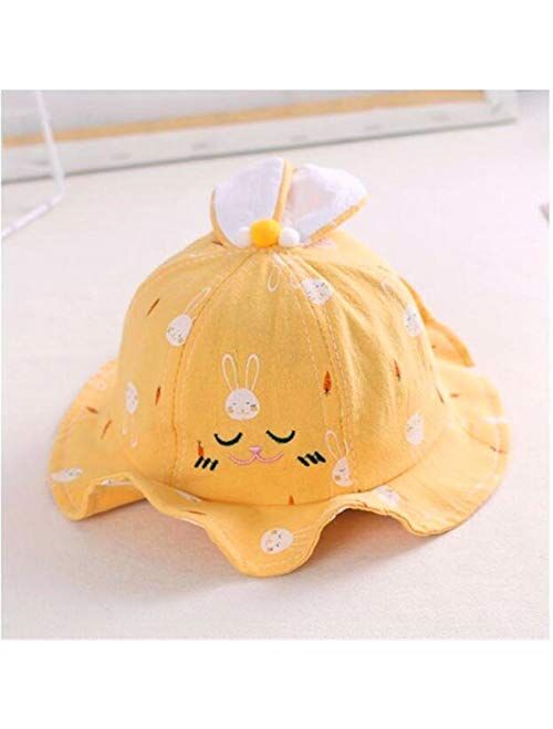 XINGYAO Summer hat Summer Cute Sun Hat Print Baby Boy Girl Hat Outdoor Kids Bucket Hat Children Hat Baby Beach Caps Beanie (Color : Yellow)