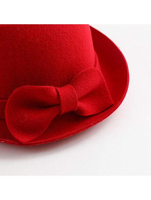 Pinellia Autumn and Winter Girls Bow Decoration hat Baby Fashion Warm hat