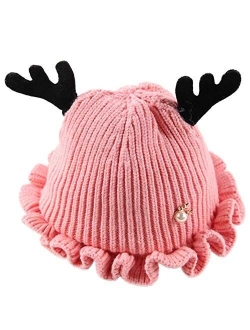 ZHWEI Winter Baby Knit Hat,Christmas Hat,Boys and Girls Babies Knitted Hat,Soft and Warm Hat Soft Warm (Color : Pink)