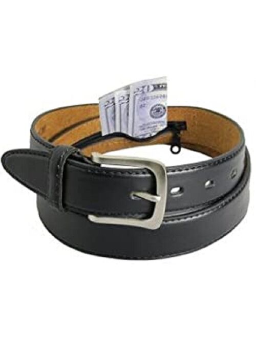 MEN LEATHER MONEY BELT HIDDEN SECRET HIDE POCKET TRAVEL SIZE SMALL