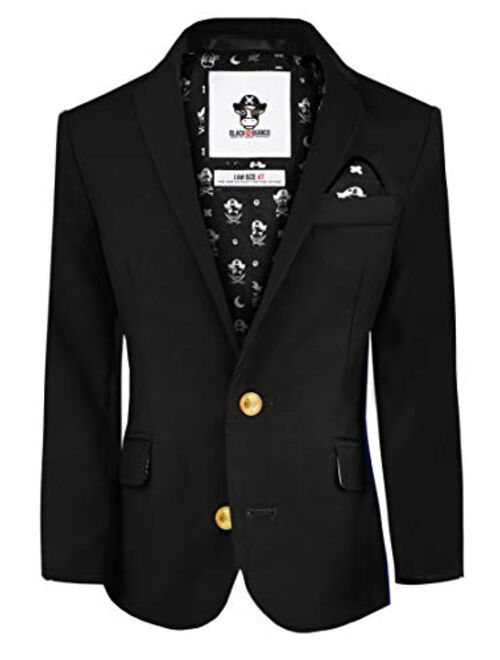 Black n Bianco Boys' Golden Age Slim Fit Blazer Jacket with Brass Buttons Presented by The Black Ring Pirates