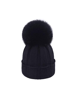 Baby Hat for Girls Infant Pompom Hat Kid Winter Hats Toddler Cap Knit Warm Caps for Baby Boys Girls Outdoors Cap (Color : Brown, Size : 3-36 Months)