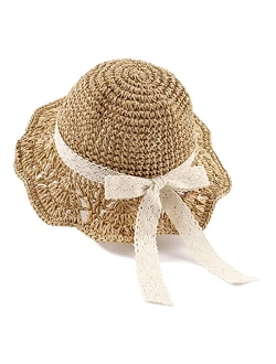 Bamery Baby Girl Straw Hat Toddler Summer Beach Hats with Bowknot Sun Protection Hats for Kids Girls 3-6 Years