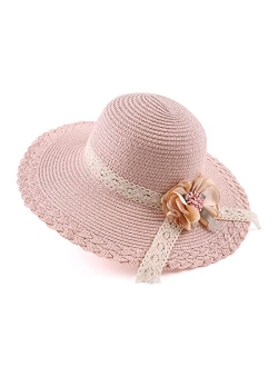 Bamery Baby Girl Straw Hat Toddler Summer Beach Hats with Bowknot Sun Protection Hats for Kids Girls 3-6 Years