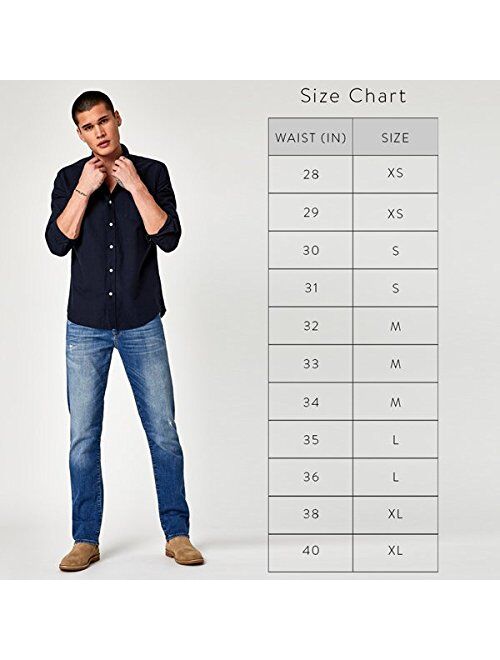 Mavi Jeans Men's Zach Regular Rise Straight Leg Jeans, Dark Brushed Williamsburg, 32W x 36L