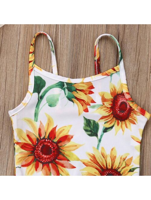 Infant Kids Baby Girls SunFlower Swimwear