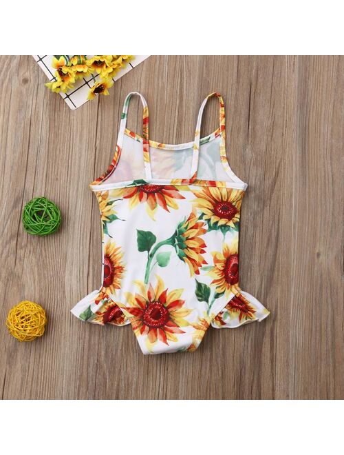 Infant Kids Baby Girls SunFlower Swimwear