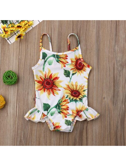 Infant Kids Baby Girls SunFlower Swimwear