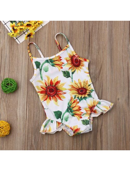 Infant Kids Baby Girls SunFlower Swimwear