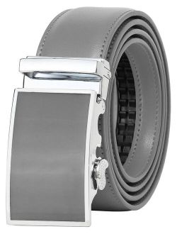 Falari Leather Dress Belt Ratchet Belt Holeless Automatic Buckle Adjustable Size