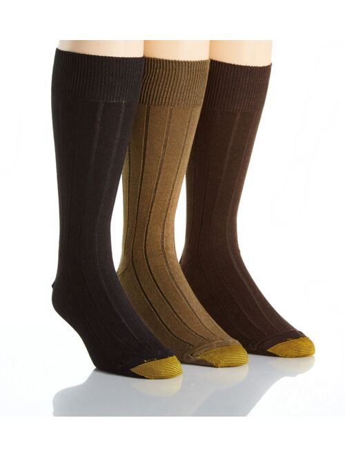 Gold Toe Men's Hampton Reinforced Toe Socks, 3 Pack