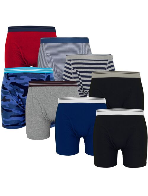 Premium Men's Underwear Boxer Briefs, 8 Pack 100% Soft Cotton (8-Pack S-2XL)