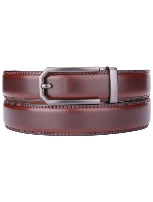 Gallery Seven Mens Ratchet Belts Leather - Automatic Buckle - Men Dress Belt