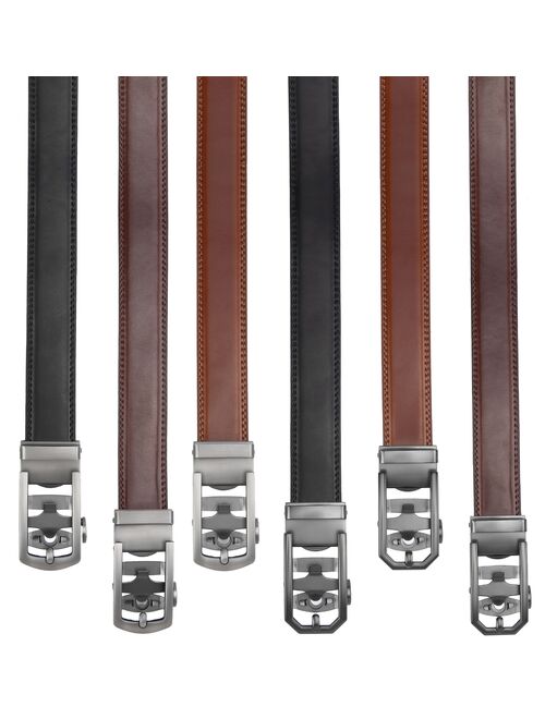 Gallery Seven Mens Ratchet Belts Leather - Automatic Buckle - Men Dress Belt