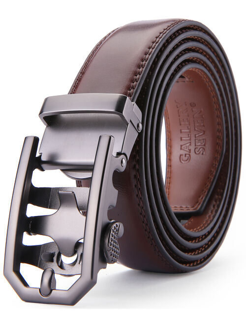 Gallery Seven Mens Ratchet Belts Leather - Automatic Buckle - Men Dress Belt