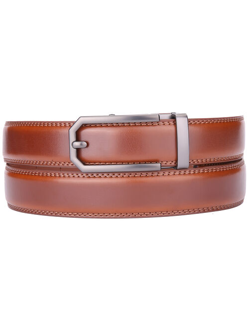 Gallery Seven Mens Ratchet Belts Leather - Automatic Buckle - Men Dress Belt