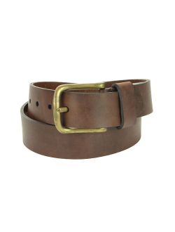 Chestnut Brown Belt with Antique Brass Curved Buckle