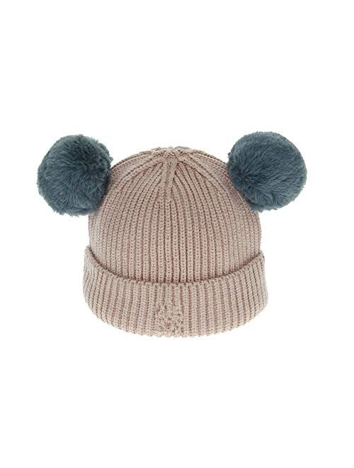 Fashion Winter Warm Lined Cartoon Knitted Hat Infant Toddler Kids Beanie Hat Girls Boys. Styling (Color : Red)