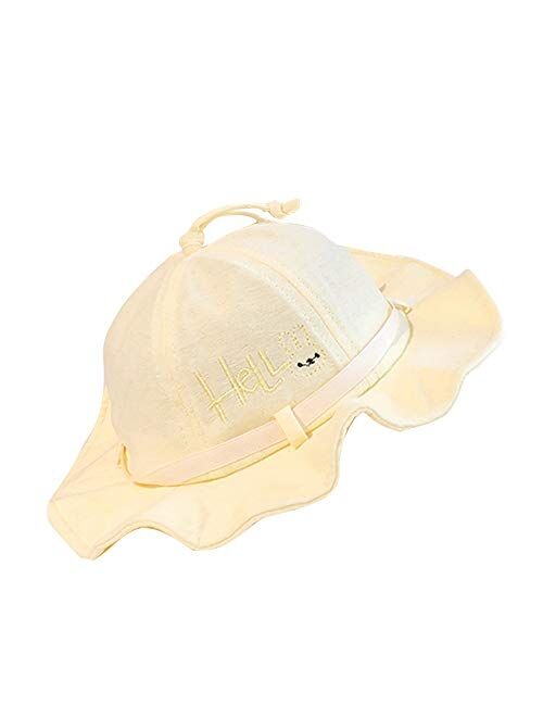 XINGZHE09 Sun hat, 2019 New, Wide-Brimmed hat, Foldable, Baby Cotton Cute Fisherman hat, Baby Sun hat Child hat (Color : Blue)