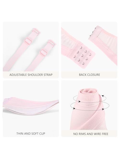 Big Girls Training Bras Slim Soft Cup Hasp Teen Small Vest Design Wireless  Bra Pack of 6 