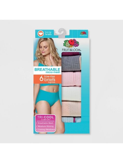 Fruit of the Loom Girls Breathable Underwear, Assorted Cotton Mesh
