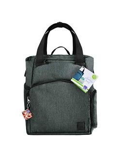 Bambino Mio, Baby & Beyond Diaper Bag, Charcoal Grey