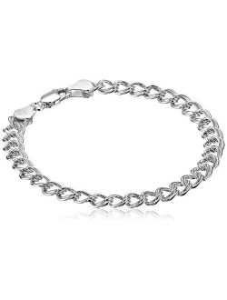 Plated Sterling Silver Double-Link Chain Bracelet